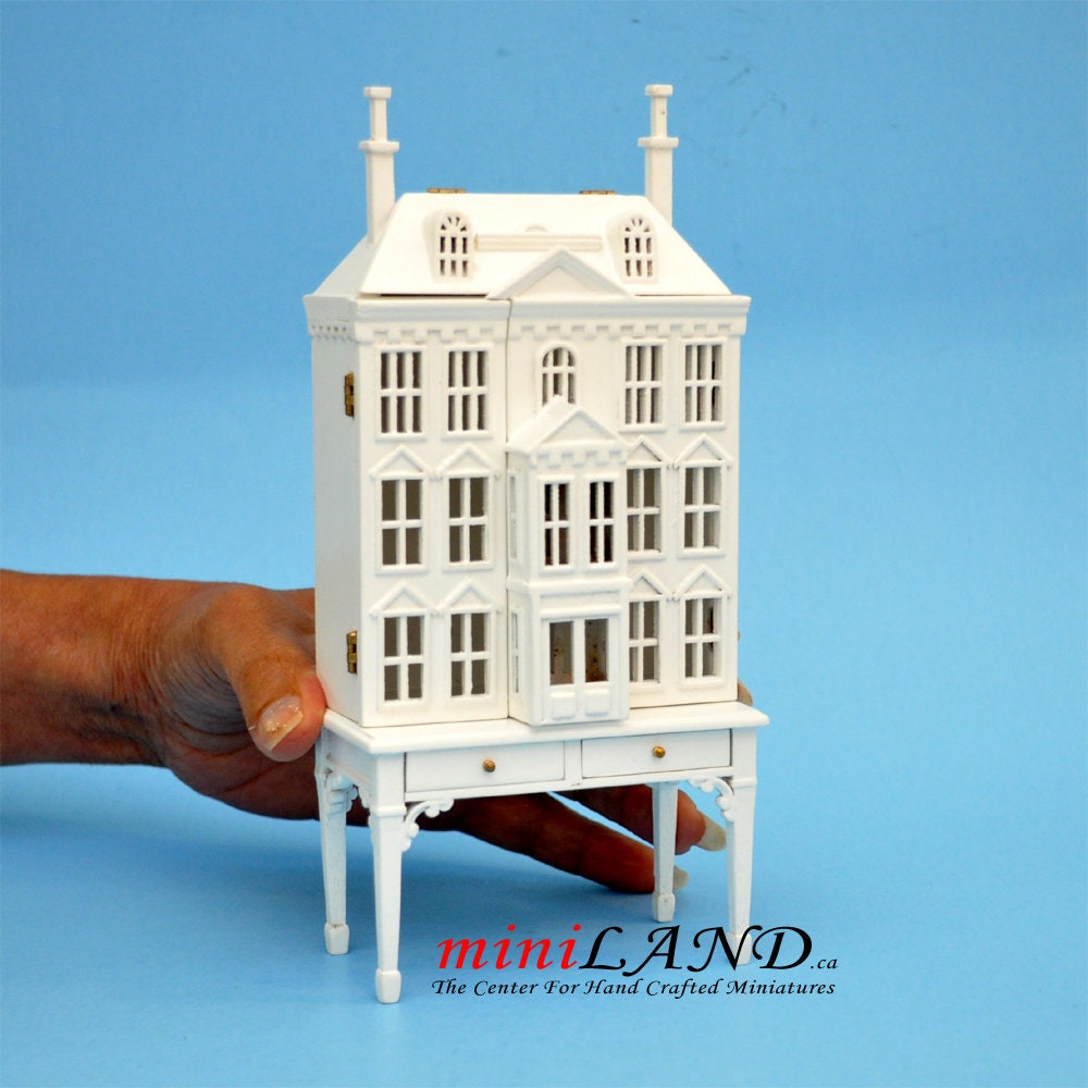 ビクトリア朝のドールハウス テーブル付き ドールハウス用 ホワイト 1