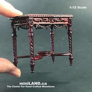 Victorian ornate side table for Dollhouse miniature 1:12 WN or MH color High quality handcrafted