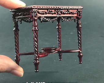 Victorian ornate side table for Dollhouse miniature 1:12 WN or MH color High quality handcrafted