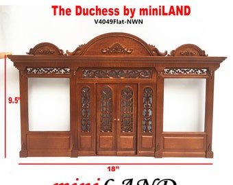 The Duchess - Quality wooden Walnut store front facade 1:12 scale roombox dollhouse miniature, The Noble line. Front Facade only