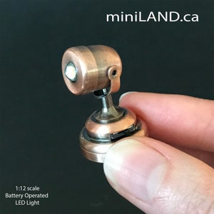 Spot Stage Light Lamp with on/off switch for 1:12 scale dollhouse miniatures LED Antique Copper
