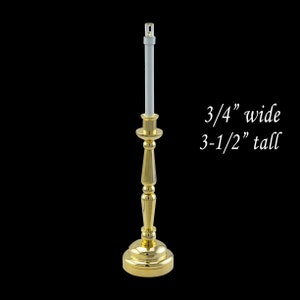 Bras (Gold) Candlestick lamp LED Super bright with On/off switch for 1:6 dollhouse miniature candle stick candle