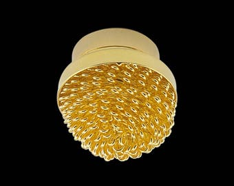 Gold ceiling lamp LED Super bright with On/off switch for dollhouse miniature 1:12 scale