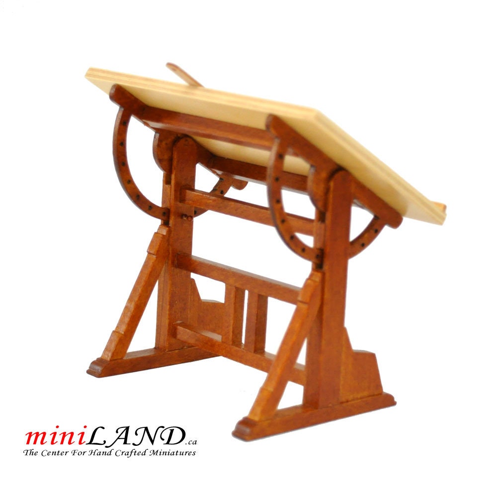 Architekten-Holz-Zeichentisch mit Lineal 1:12 | Etsy