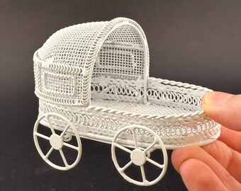 Odoria Casa delle Bambole Divano Miniatura: 1/12 Scala Divanetto per Soggiorno e Salotto Moderno - Mini Poltrona Mobili Bianco