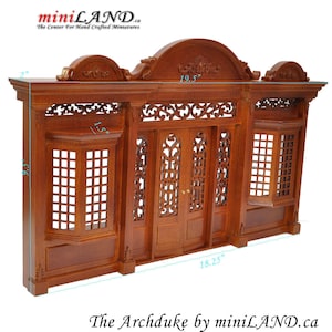The Archduke - Quality wooden walnut store front facade 1:12 scale roombox dollhouse miniature, The Noble line. Front Facade only.