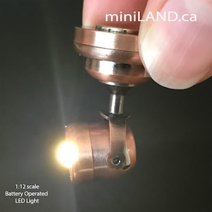 Miniature Spot COPPER Lamp With On/off Switch for 1:12 Scale Dollhouse ...