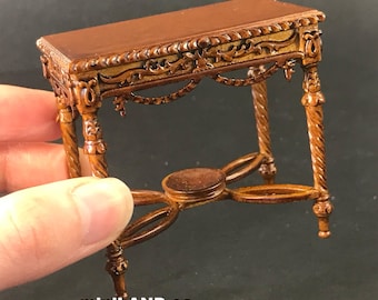 Victorian ornate side table for Dollhouse miniature 1:12 WN or MH color High quality handcrafted