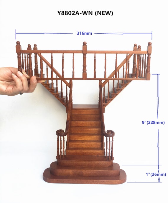 Toyvian Lot De 2 Escaliers Miniatures en Bois Massif sans Rampe Escalier Maison De Poupée 1:12 Accessoire De Bricolage Et Décoration pour Mini Maison