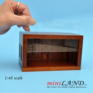 1:48 1/4" quarter scale EMPRESS-48 roombox Top quality walnut dollhouse miniature room box