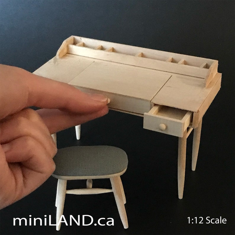 Unfinished Vanity Table With Flip Top Cover Solid Wood Makeup Etsy