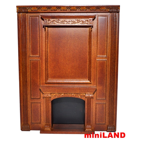 Fireplace Manor unit Dollhouse miniature wall panel roombox 7.5/"W 1:12