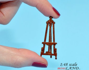 1:48 1/4&quot; quarter scale easel picture stand Top quality walnut dollhouse miniature