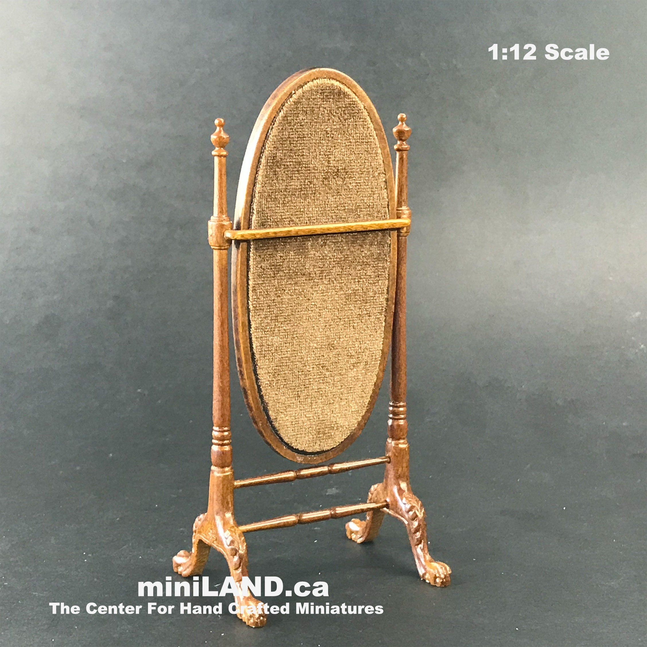 Victorian Cheval Mirror for 1:12 Scale dollhouse miniature wood bed room store 