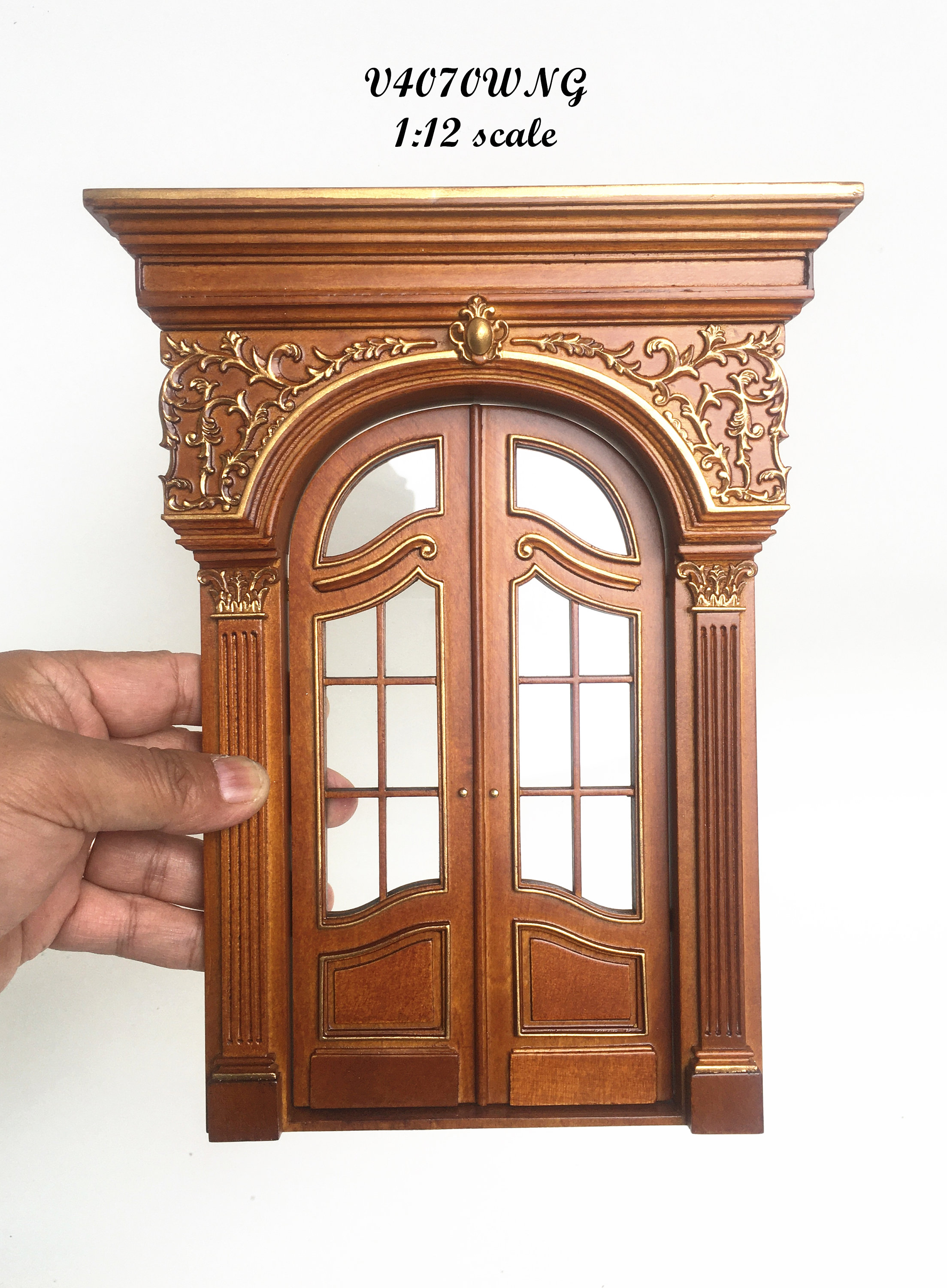 Fancy Victorian Handcrafted Wooden Elegant French Door Handmade