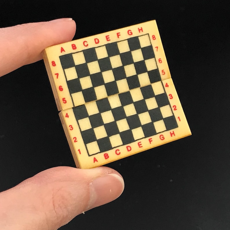 Mini Checkerboards Miniature Checkers and Backgammon Board Game Toy for 1:12 Scale ...