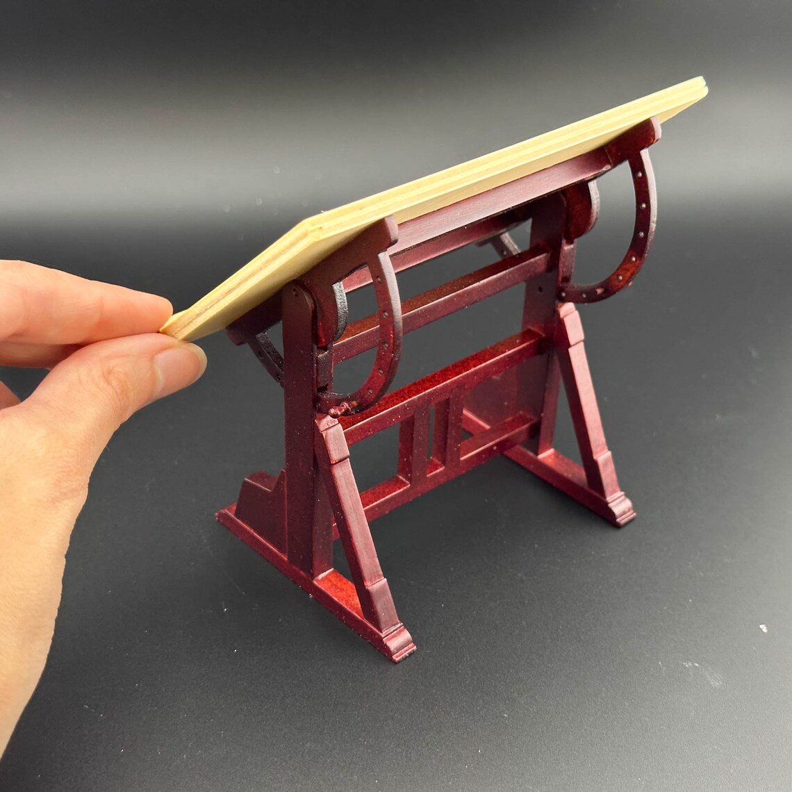 Architect's Wooden Drafting Drawing Table With Rulers 1:12 Dollhouse ...