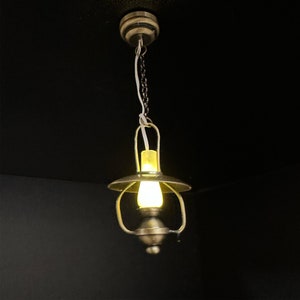 Melody Jane Dollhouse Hanging LED Oil Lamp - 1:12 Scale Battery Light With Magnet (CR1632 Battery)