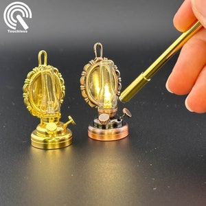 Miniature Touchless Bedienung mit Stab 1:12 Öl Glas Petroleum Lampe Licht Puppenstube No-touch Kein-Schalter Stick Tischplatte/Hängelampe