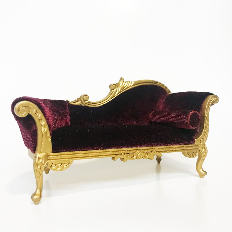 Victorian Chaise Lounge Sofa for Dollhouse Miniature 112 Etsy