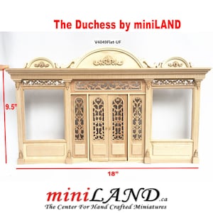The Duchess - Quality wooden Unfinished store front facade 1:12 scale roombox dollhouse miniature, The Noble line. Front Facade only
