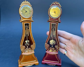 Working Dollhouse Miniature Grandfather Clock handcrafted 1:12 scale