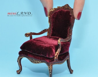 Victorian Armchair for dollhouse miniature 1:12 scale living room chair Y4501 MHG