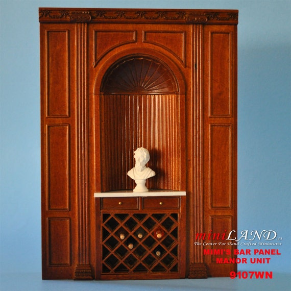 Fireplace Manor unit Dollhouse miniature wall panel roombox 7.5/"W 1:12