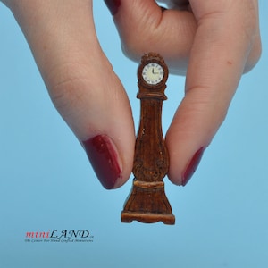 1:48 1/4" quarter scale grandfather clock Top quality walnut dollhouse miniature Q4010D WN