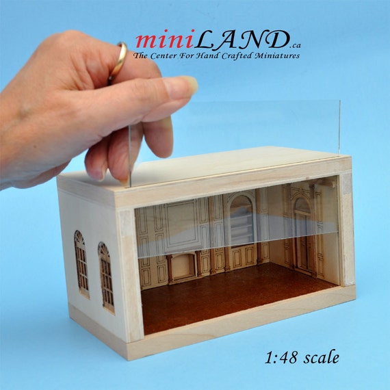 1 48 1 4 Quarter Scale EMPRESS 48 Roombox Top Quality Unpainted Unfinished Dollhouse Miniature Room Box Walnut Floor Etsy
