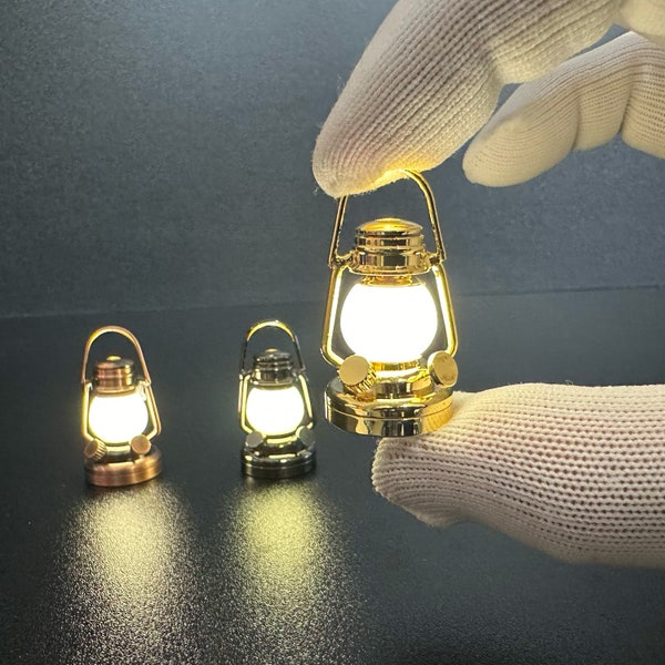 Lámpara de aceite LED en miniatura sin contacto con varita mágica, escala 1:12, para casa de muñecas, sin contacto, sin interruptores.
