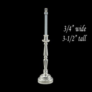 Silver Candlestick lamp LED Super bright with On/off switch for 1:6 dollhouse miniature candle stick candle