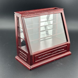 Kaufladenladen Theke für 1:12 Puppenhaus Miniatur Vitrine Holz Mahagoni