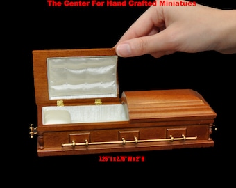 1:12  Wooden miniature coffin casket WALNUT color for dollhouse Funeral buried