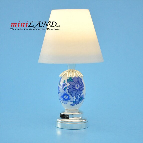 Tulip table LED LAMP Dollhouse miniature light battery on//off 1:12 SILVER bright