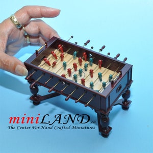 Mahogany  Foosball table dollhouse miniature 1:12 pub game room Handcrafted