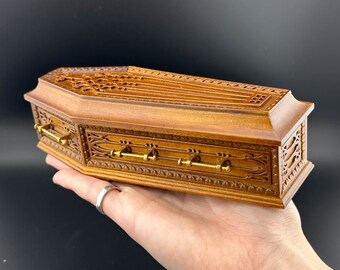 Cercueil Miniature En Bois De Bouleau – 1:12 Pour Maison De Poupée, Déco Halloween, Accessoire Fantaisiste 17,5 Cm