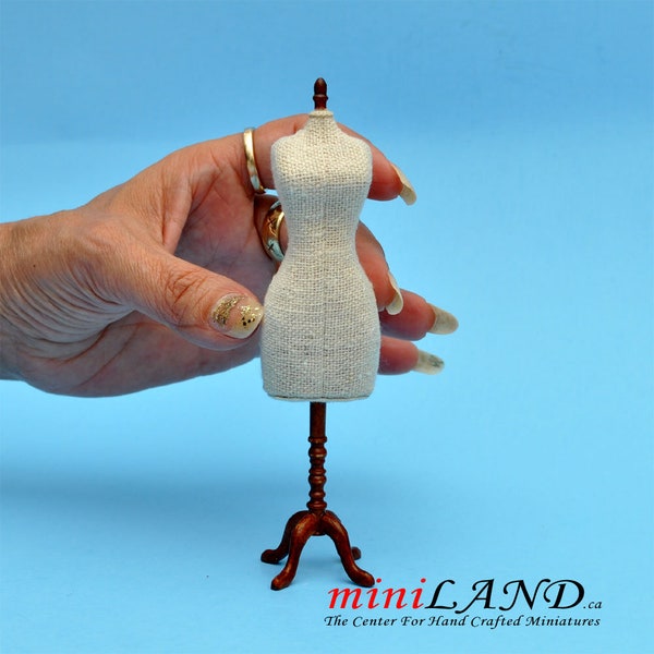 Walnut Fine Quality Dress Form for 1:12 Scale dollhouse miniature wood Mannequin dresses clothes clothing sewing sew designer