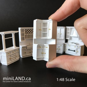 1:48 1/4" Quarter Scale Kitchen Set 6pcs Wood Refrigerator Stove Sink ...