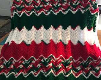 Afghan de Noël, chaud et douillet, fait main !