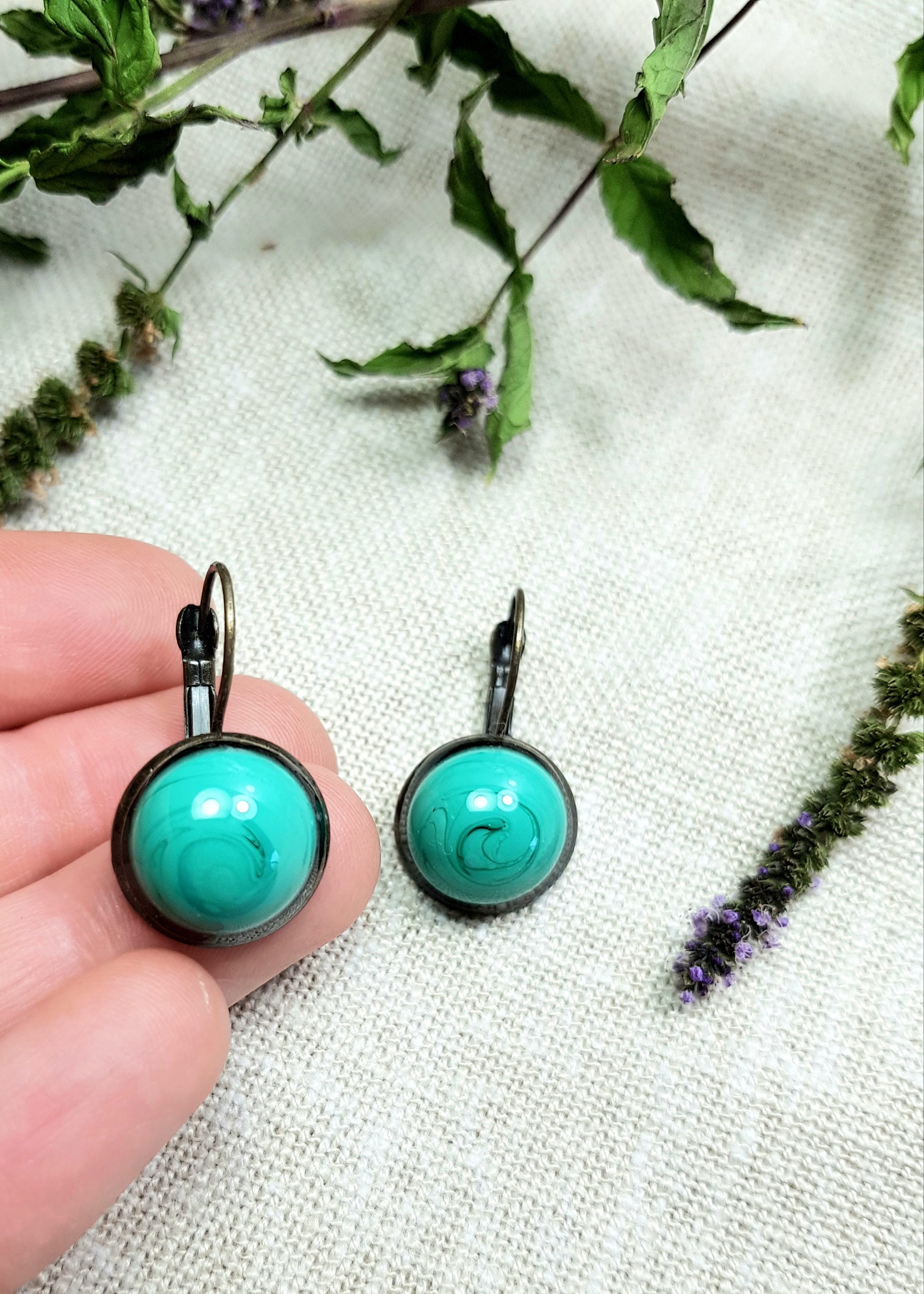 Green pearl brass dormearpiece Etsy