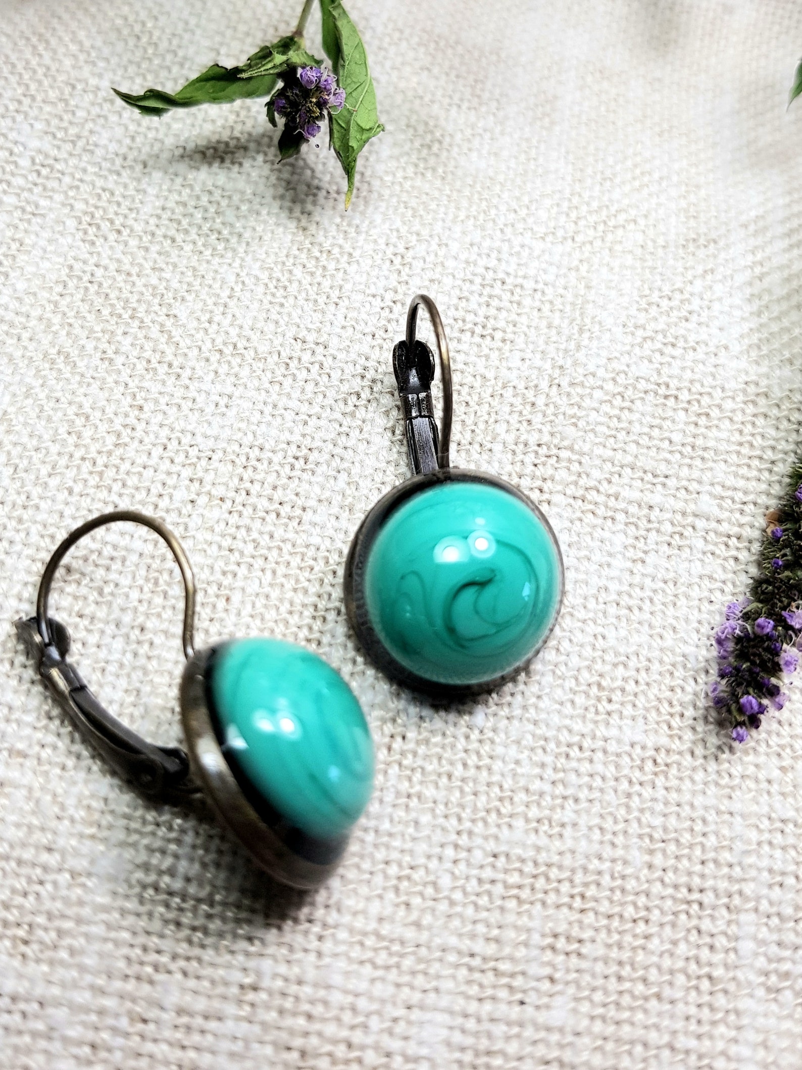 Green pearl brass dormearpiece Etsy