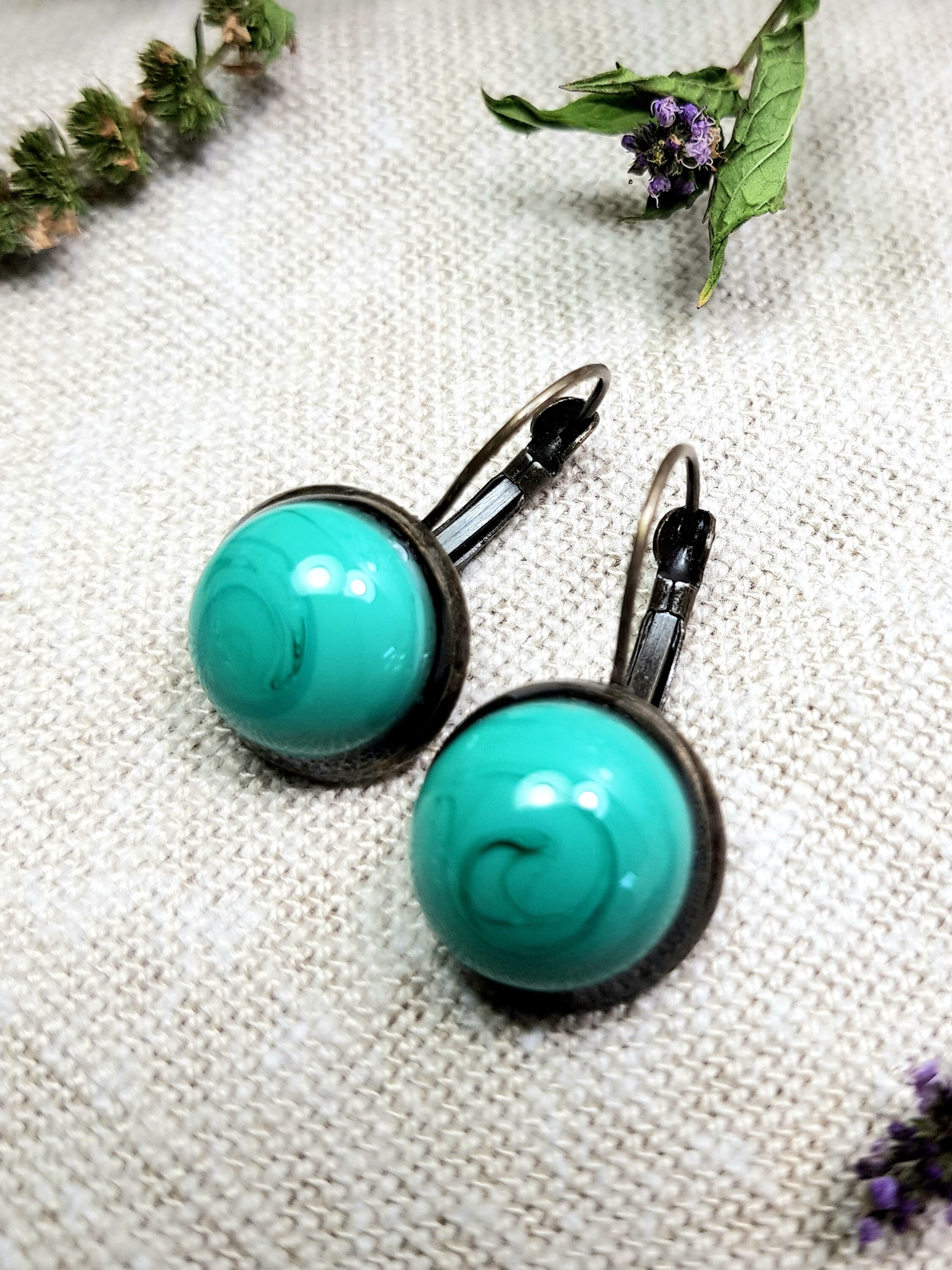 Green pearl brass dormearpiece Etsy