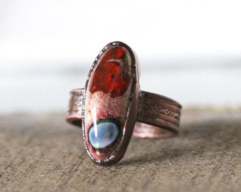 Opal Ring - Size 6 1/2 - Mexican Opal Ring - October Birthstone