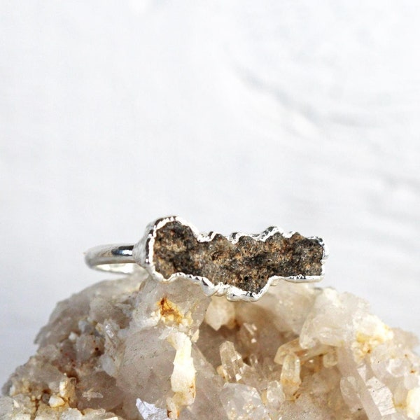 Fulgurite Ring - Lightning Strikes Sand - Petrified Lightning Jewelry - Collector Gift