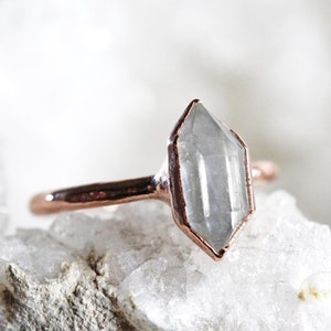 Herkimer Diamond Ring - Alternative Promise Ring - April Birthstone