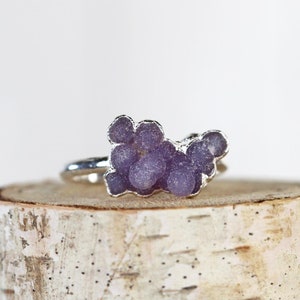 Grape Stone Ring - Grape Agate Jewelry - Grape Cluster Ring