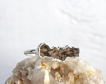 Fulgurite Ring - Lightning Strikes Sand - Petrified Lightning Jewelry - Collector Gift