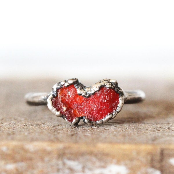 Mexican Fire Opal Ring - October Birthstone Gift - Orange Opal