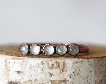 Moonstone Ring - June Birthstone Jewelry - Rainbow Moonstone